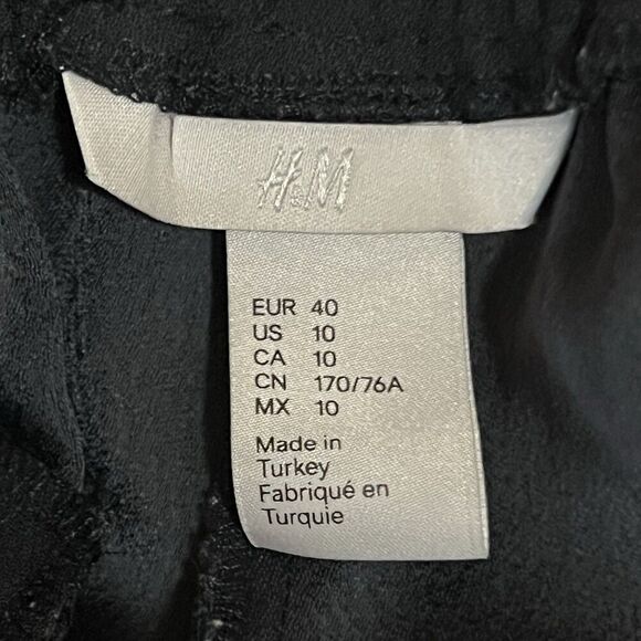 H&M Womens Size 10 Navy Blue Tuxedo Stripe Satin Trim Jogger Pants - Picture 5 of 5